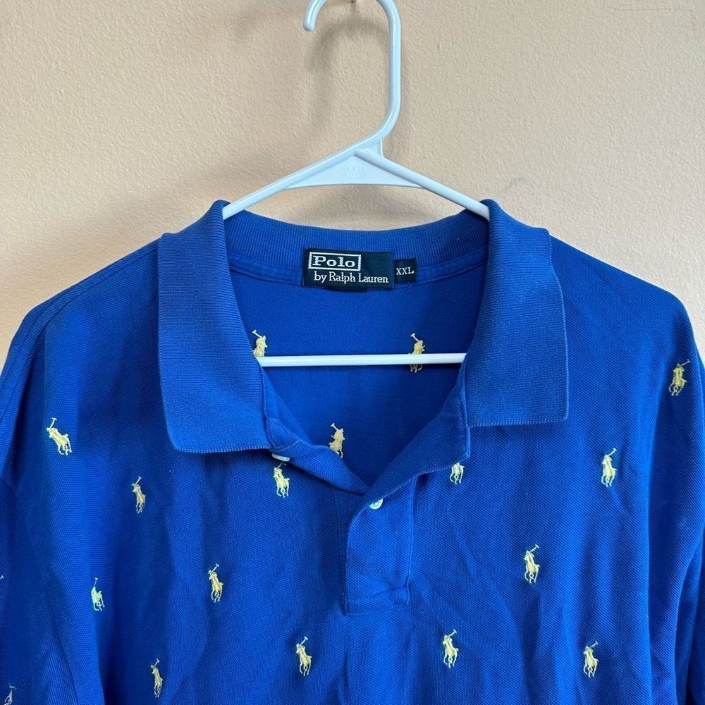 Polo men’s Sz XXL all over print shirt blue (i35) - Picture 2 of 5